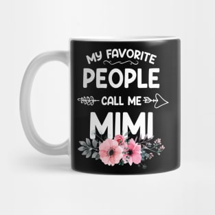 My Favorite People Call Me Mimi Pink Floral Mother's Day Mug